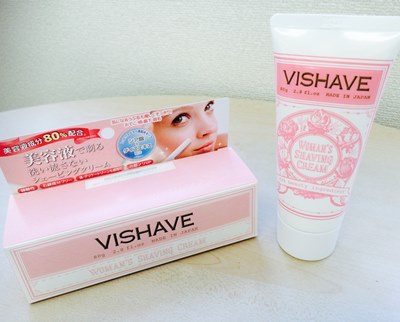 パッケージがかわいい美容液クリーム　「VISHAVE シェービングクリーム WOMAN」