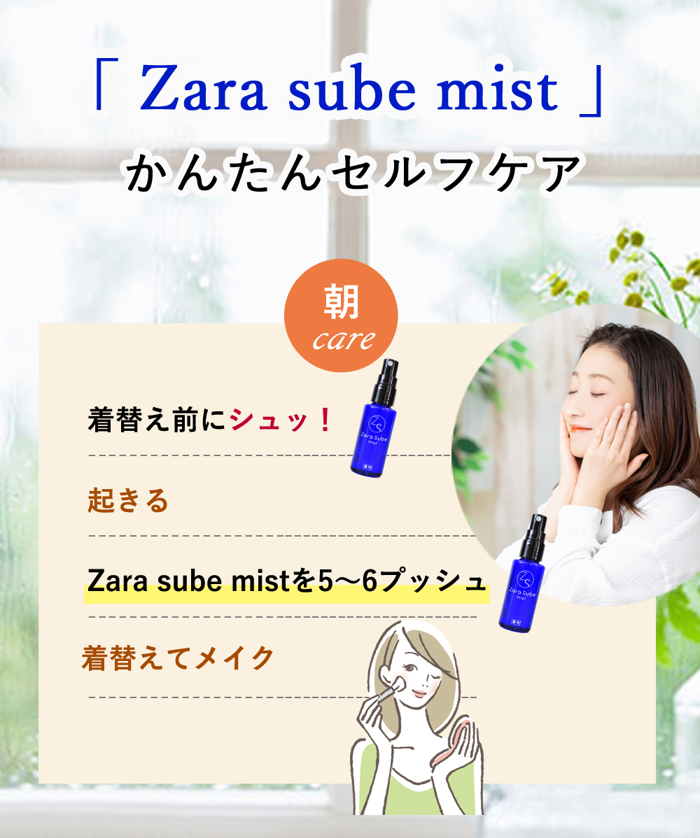 「Zara sube mist」かんたんセルフケア　朝care